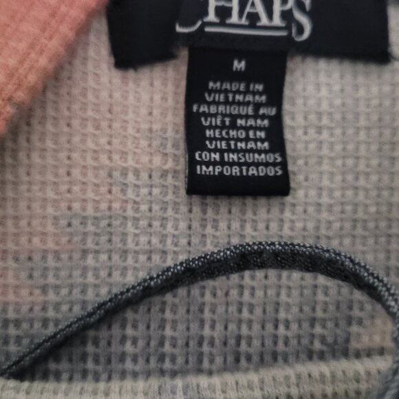 Chaps Blue/Green/Peach Cotton Pull Over Hooded Sweatshirt/Top Medium EUC - Picture 2 of 8